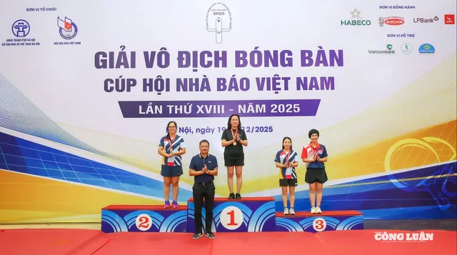 Bế mạc Giải vô địch bóng bàn Cúp Hội Nhà báo Việt Nam 2025: Dấu ấn ngày hội thể thao gắn kết giới báo chí_694f7cb21c54e.webp